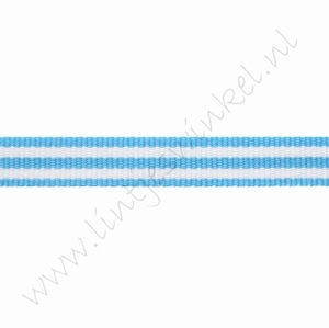 Strepenlint 10mm (rol 18 meter) - Licht Blauw Wit