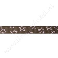 Ripsband Sterne Offen 10mm - Braun Hell Rosa