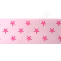 Satinband Sterne 38mm - Rosa Pink