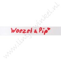 Baby satijnlint 16mm - Woezel & Pip Logo