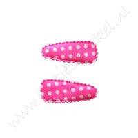 Haarspeldhoesjes 3,5 cm - Polka Pink (2 st.)