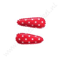 Haarspeldhoesjes 4,5 cm - Ster Rood Wit (2 st.)