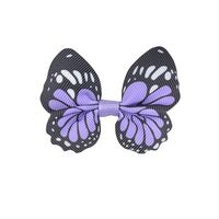 Schmetterling 65x50mm - Ripsband Lavendel Schwarz Weiß