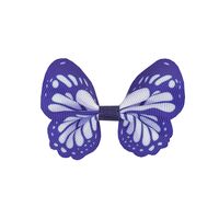 Schmetterling 65x50mm - Ripsband Dunkel Blau Weiß