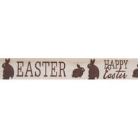 Katoenlint 16mm - Pasen Happy Easter Bruin