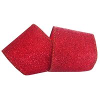 Band mit Drahtkante 63mm - Rot Glitzer Glanz Weihnachtsband (Rolle 3 Meter)