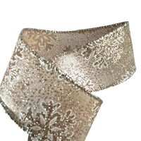 Lint met Draad 38mm - Linnen Goud Zilver Wit Glitter Sneeuwvlok Lint (Rol van 3 Meter)