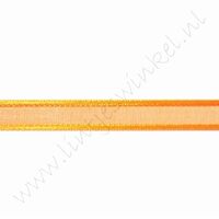 Organza Satijnrand 10mm (rol 22 meter) - Oranje